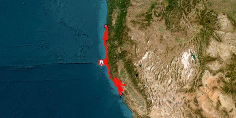 Tsunami Warning Issued California Coastline